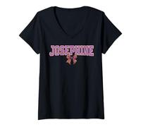 Mujer Josephine Leopard Bow Name Diseño para Mujeres y niñas Camiseta Cuello V