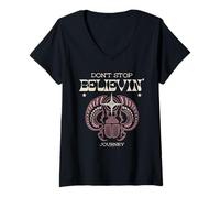 Mujer Journey Groovy Don't Stop Believin' Scarab Vintage Band Camiseta Cuello V