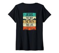 Mujer Juan 14:6 Jesús el Camino, la Verdad, la Vida. Camiseta Cuello V