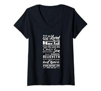 Mujer Juan 3 16 Porque Dios amó tanto al mundo que dio a su único hijo Camiseta Cuello V