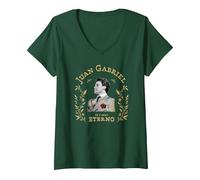 Mujer Juan Gabriel Es y Será Eterno Camiseta Cuello V, Verde Bosque, S