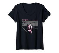 Mujer Juan Gabriel México con Escalas en Mi Corazón Cielo Gris Camiseta Cuello V