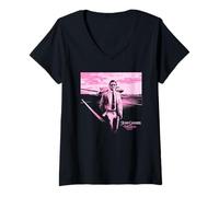 Mujer Juan Gabriel México con Escalas en Mi Corazón Cielo Rosa Camiseta Cuello V