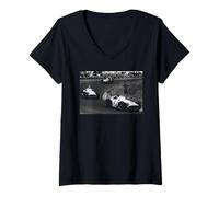 Mujer Juan Manuel Fangio Racing Car Zandvoort GP de Holanda 1955 Camiseta Cuello V