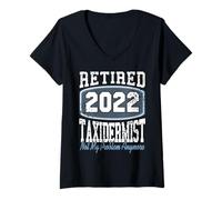 Mujer Jubilado 2022 Taxidermista Ya No Me Importa Camiseta Cuello V