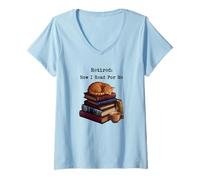 Mujer Jubilado Ahora Leí para Mí Tabby Cat Books Maestro Jubilación Camiseta Cuello V