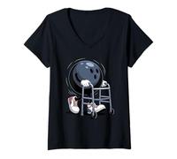 Mujer Jubilado Bolos Jugador Bola Jugadores Retiro Camiseta Cuello V