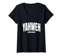 Mujer Judaísmo y Cristianismo. Fe Creer, Yahweh Camiseta Cuello V