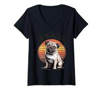 Mujer Judge Me When You're This Cute | Retro Pug Dog Camiseta Cuello V