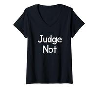 Mujer Judge Not Moral Brújula Camiseta Cuello V