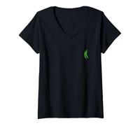 Mujer Judías Verdes Verdura Minimalista Simple Judía Verde Camiseta Cuello V