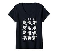 Mujer Judo Throw Sweep MMA Artes Marciales Mixtas Kanji Gi Budo Camiseta Cuello V