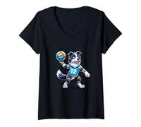 Mujer Juega Con Energía N°12 Collie Voleibol Camiseta Cuello V