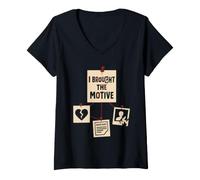 Mujer Juego de Disfraces de Detective de Murder Mystery Whodunit Party Camiseta Cuello V
