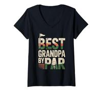 Mujer Juego de golf Best Grandpa By Par Grandpa, divertido juego de golf a la par Camiseta Cuello V