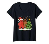 Mujer Juego de Mesa de Navidad Familia Xmas Funny Gaming Camiseta Cuello V