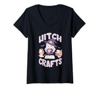 Mujer Juego de Palabras de Brujas Camiseta Cuello V