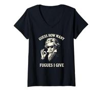 Mujer Juego de Palabras de música clásica, Fuguas de Beethoven Que doy Camiseta Cuello V