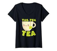 Mujer Juego de Palabras de té Kawaii de Tas-Tea Tea Camiseta Cuello V