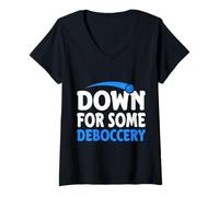 Mujer Juego de petanca divertido para jugadores de bochas Down For Some Deboccery Camiseta Cuello V