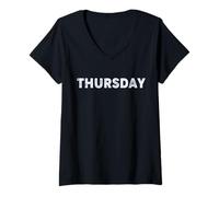Mujer JUEVES DÍAS de la serie SEMANA 'JUEVES' Camiseta Cuello V