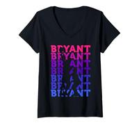 Mujer Jugador campeón de Baloncesto de Nombre de Bryant Camiseta Cuello V