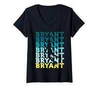 Mujer Jugador campeón de Baloncesto de Nombre de Bryant Camiseta Cuello V