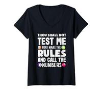 Mujer Jugador de bingo No me probarás Números de llamada Camiseta Cuello V