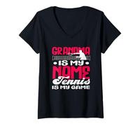 Mujer Jugador De Tenis Abuela Es Mi Nombre Juego Camiseta Cuello V