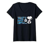 Mujer Jugador Estrella del Campeonato Mundial de Fútbol de Peanuts Snoopy, Retro Camiseta Cuello V