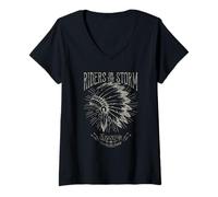 Mujer Jugando por el Cambio X The Doors Riders On The Storm Camiseta Cuello V