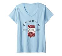 Mujer Jugo de Fruta Japonesa de Granada Japón Kanji Niños Niñas Niños Camiseta Cuello V