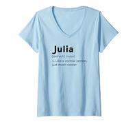 Mujer Julia Nombre Definición Chica Mujer Personalizado Divertido Cool Camiseta Cuello V