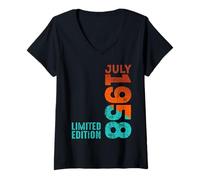 Mujer Julio 1958 Año 1958 Retro 1958 Vintage 1958 Desde 1958 Camiseta Cuello V