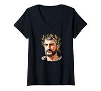 Mujer Julio César Antiguo Emperador Romano Camiseta Cuello V