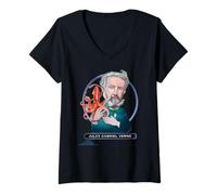Mujer Julio Verne, novelista francés, poeta, dramaturgo Camiseta Cuello V