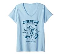 Mujer Julius Monkey & Clancy Adventure está aquí Arriba montañas Camiseta Cuello V