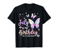 Mujer July Is My Birthday The Whole Month Girl Butterfly Camiseta