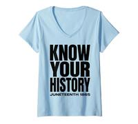 Mujer Juneteenth 1865 Know Your History Freedom Day Camiseta Cuello V