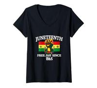Mujer Juneteenth Free-Ish Since 1865 Camiseta Cuello V