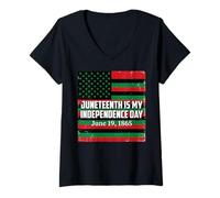 Mujer Juneteenth Freedom Day 1865 Celebration Camiseta Cuello V