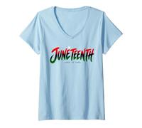 Mujer Juneteenth June 19 1865 Freedom Day Camiseta Cuello V