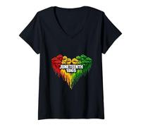 Mujer Juneteenth Recordando a mis antepasados Mujeres Negras Juneteenth Camiseta Cuello V