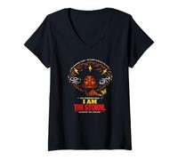 Mujer Juneteenth She Whispered I Am The Storm Women's Black History Camiseta Cuello V