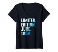 Mujer Junio 1954 Año 1954 Retro 1954 Vintage Edición Limitada Camiseta Cuello V