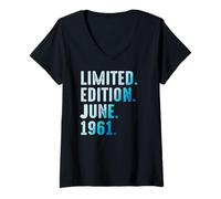 Mujer Junio 1961 Año 1961 Retro 1961 Vintage Edición Limitada Camiseta Cuello V