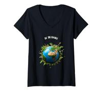 Mujer Juntos por el Planeta en un Mundo Mejor Camiseta Cuello V