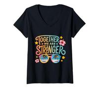 Mujer Juntos Somos más Fuertes Camiseta Cuello V