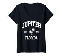 Mujer Júpiter Florida Jupiter Town, Júpiter Florida, Florida Beach Camiseta Cuello V