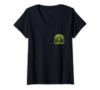 Mujer Jurassic Park Green Entrance Pocket Hit Camiseta Cuello V